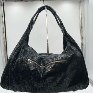 Lola Bernard Shimmer Croco Embossed Soft Leather Slouch Bag